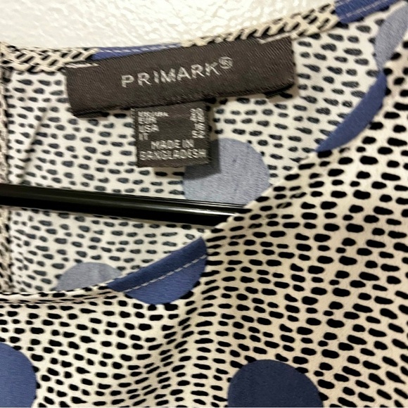 Primark Blouse Size 16 Loose Fit Airy Polka Dot Casual Cottagecore Boho Prairie - Picture 5 of 7